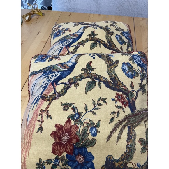 Vintage Waverly Olano Bird Pheasant Throw Pillows Set Of Two 16
